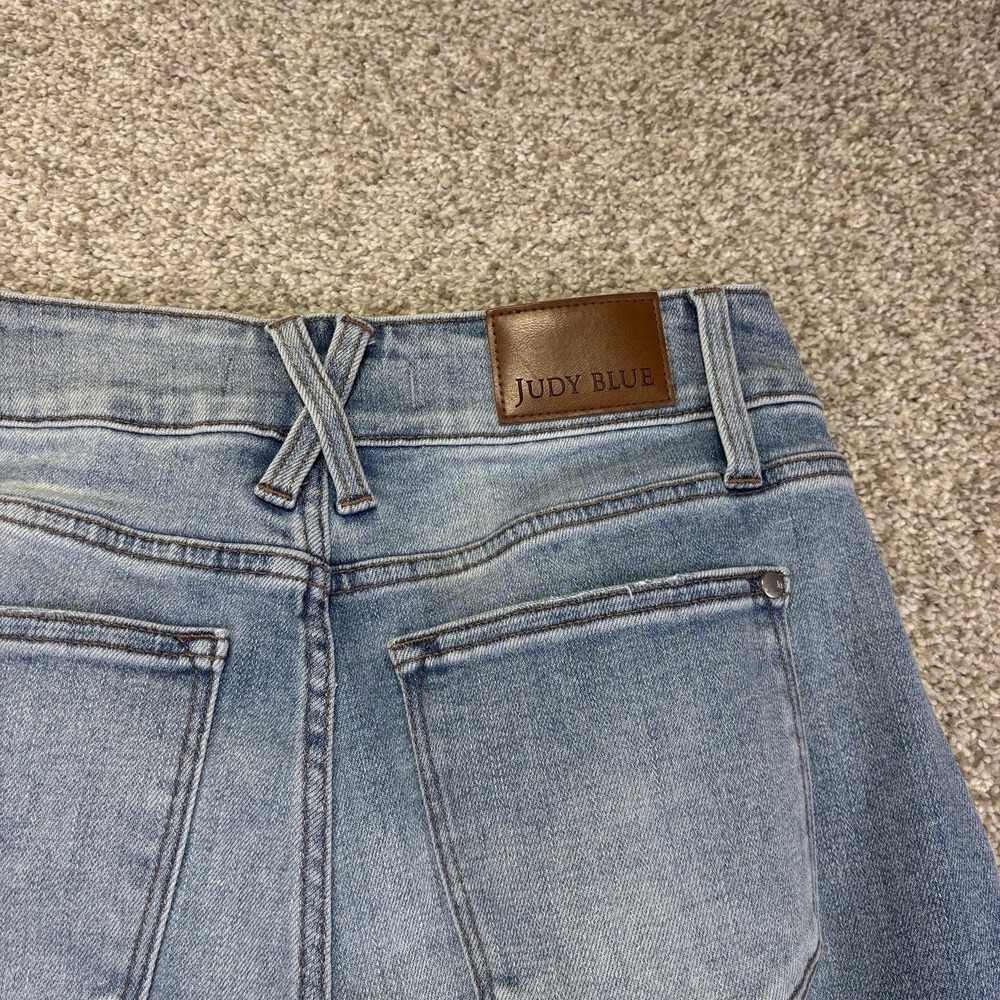 Judy Blue Wide Leg Jeans Womens 5/27 Blue Light Wash Relaxed Stretch Denim - Picture 9 of 10